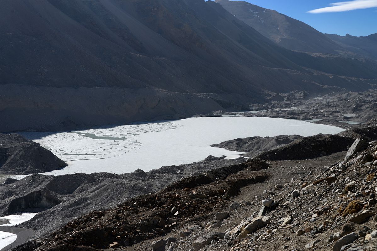 08 Large Glacial Lake On The Rongbuk Glacier From The Trail At The Beginning Of The East Rongbuk Valley On The Way To Mount Everest North Face Intermediate Camp In Tibet